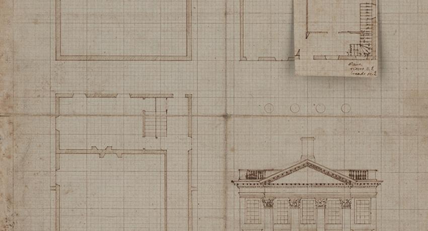 Architectural drawing by Jefferson of Pavilion III