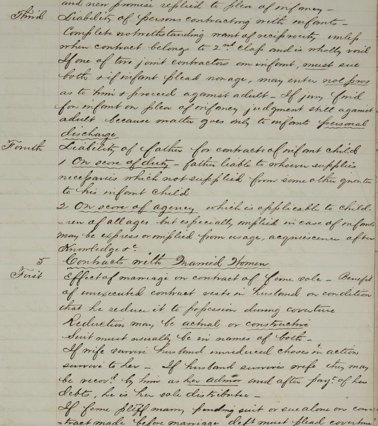 Image of an early page of Lake student notebook