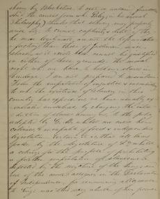 A page from the 1838 Blatterman student notebook discussing the legal justifications for slavery.